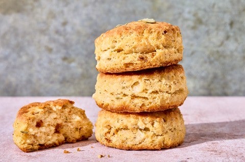 A stack of Brown Butter Sage Biscuits