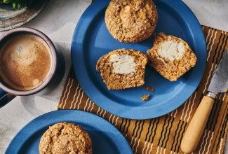 Cream Cheese Carrot Cake Muffins on a plate