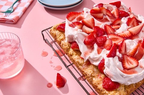 Giant Strawberry Shortcake on a cooling rack - select to zoom