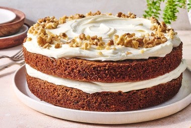 Full Carrot Cake on a plate