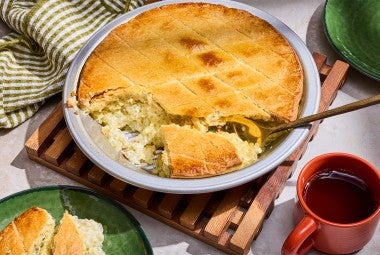 Baked Tapioca Pudding on a table
