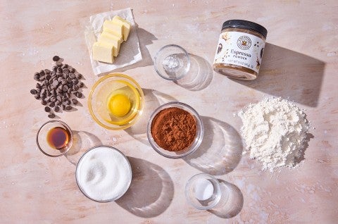 Small-Batch Brownies ingredients laid out - select to zoom