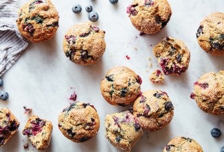Sourdough discard blueberry muffins