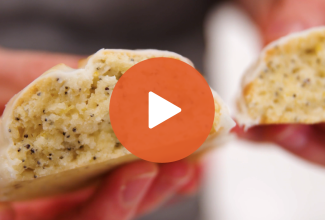 Play button for Lemon Poppy Seed Scones video - select to zoom